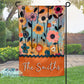 Bright Painted Floral Personalized Garden Flag