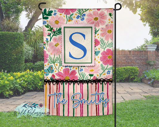 Bright Wildflowers Personalized Garden Flag