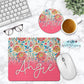 Colorful Wildflower Personalized Mouse Pad And Coaster Desk Set - 5 Designs To Choose From