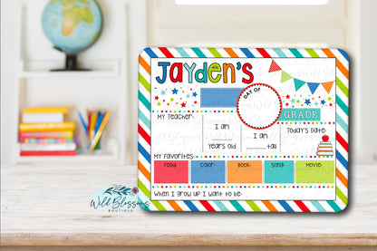 Bright Colorful Personalized Back To School Sign