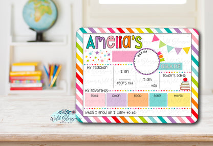 Bright Colorful Personalized Back To School Sign