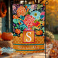 Bright Floral Polka Dot Fall Personalized Garden Flag
