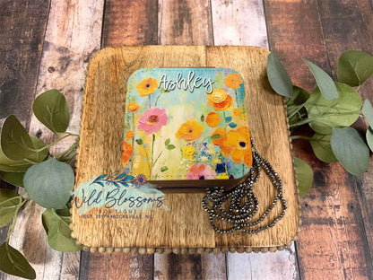 Personalized Bright Floral Painted Jewelry Boxes - 11 Designs To Choose From