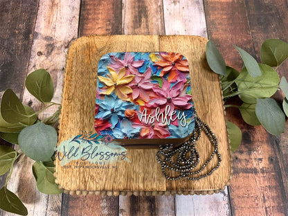 Personalized Bright Floral Painted Jewelry Boxes - 11 Designs To Choose From