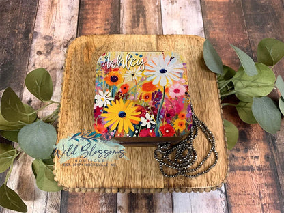 Personalized Bright Floral Painted Jewelry Boxes - 11 Designs To Choose From