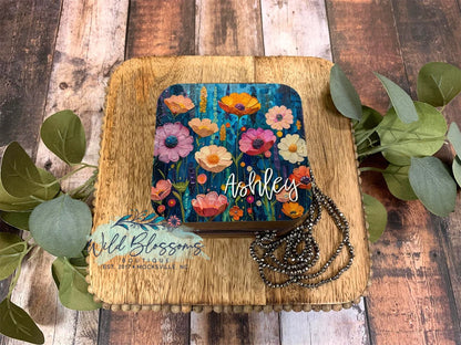 Personalized Bright Floral Painted Jewelry Boxes - 11 Designs To Choose From