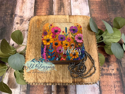 Personalized Bright Floral Painted Jewelry Boxes - 11 Designs To Choose From