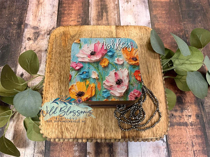 Personalized Bright Floral Painted Jewelry Boxes - 11 Designs To Choose From
