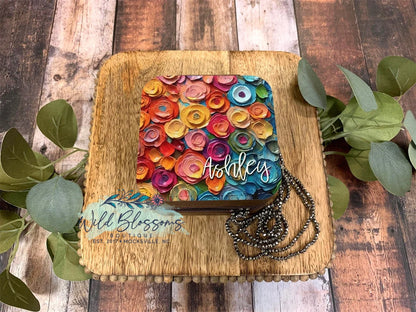 Personalized Bright Floral Painted Jewelry Boxes - 11 Designs To Choose From