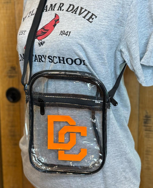 Clear Stadium Crossbody Bags with Davie County Logo