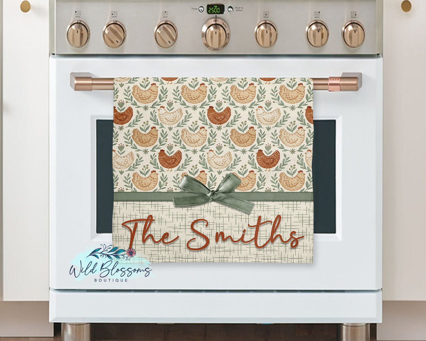 Country Hen Personalized Kitchen Towel
