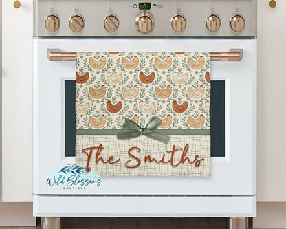 Country Hen Personalized Kitchen Towel