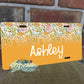 Colorful Wildflower Personalized License Plate - 5 Designs to Choose From