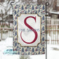Navy Toile Christmas Personalized Garden Flag