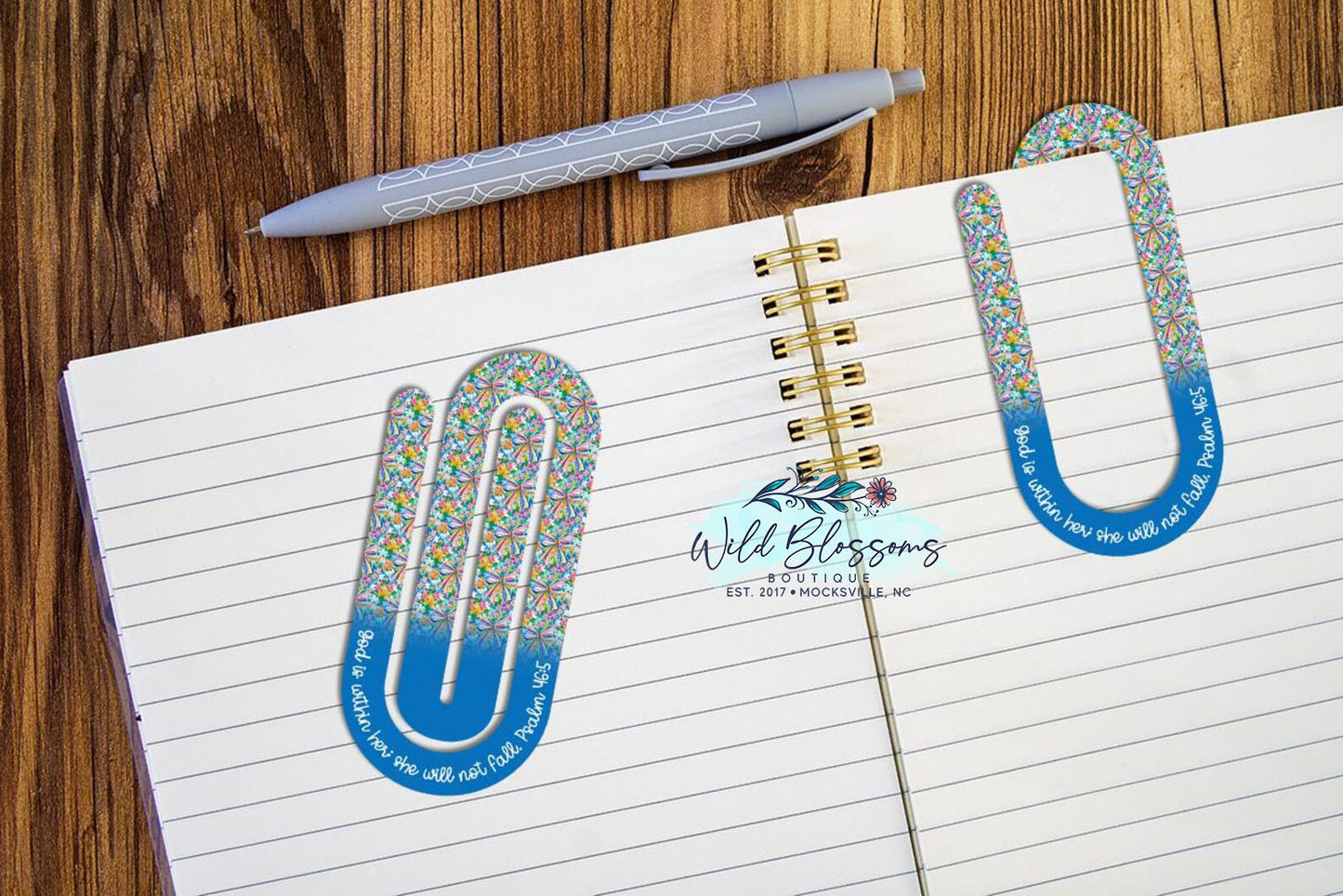 Colorful Floral Scripture Paper Clip Bookmarks - 20 Designs to Choose From