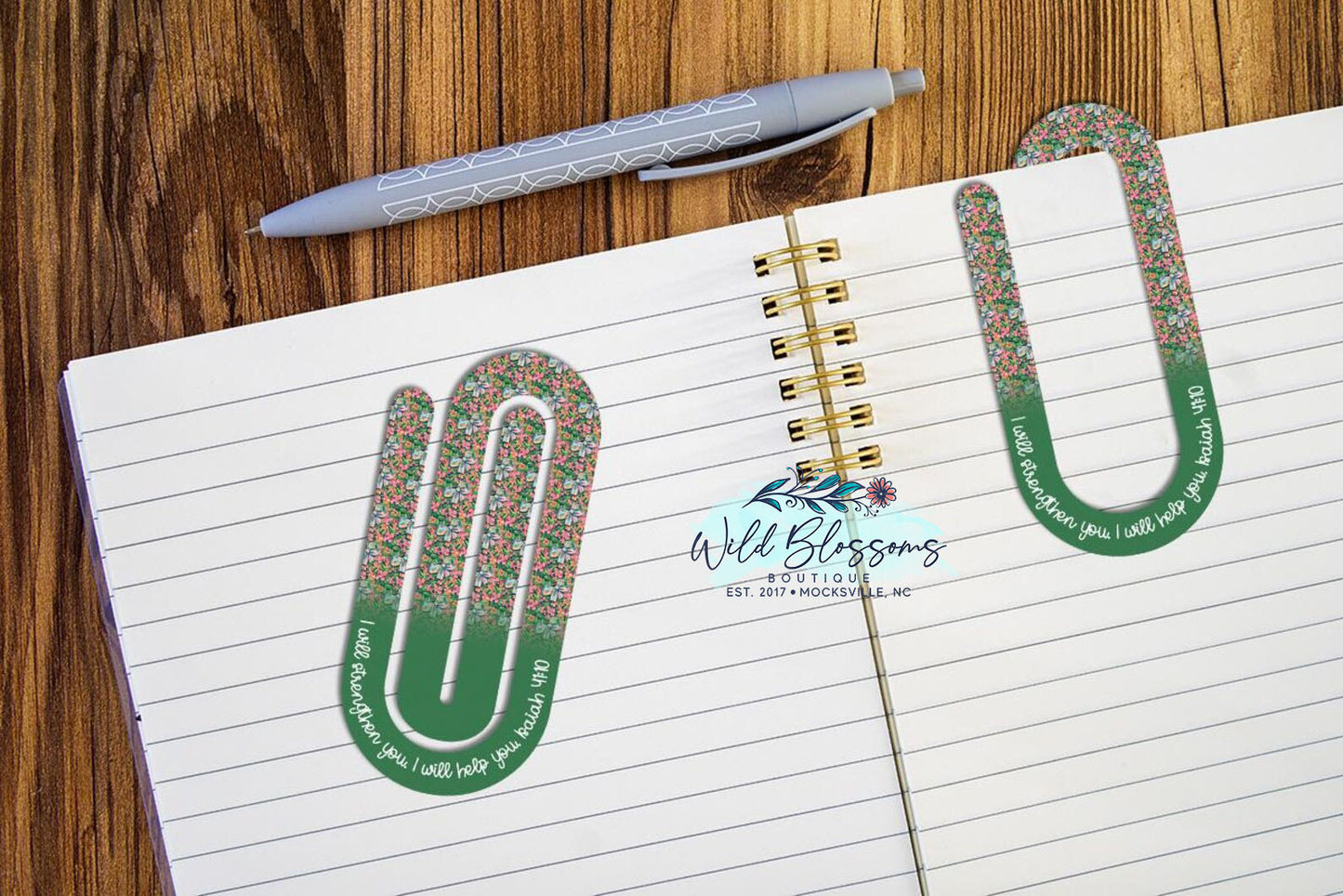 Colorful Floral Scripture Paper Clip Bookmarks - 20 Designs to Choose From