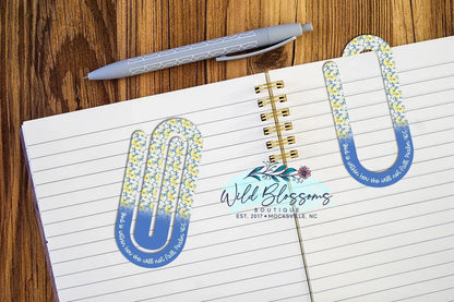 Colorful Floral Scripture Paper Clip Bookmarks - 20 Designs to Choose From