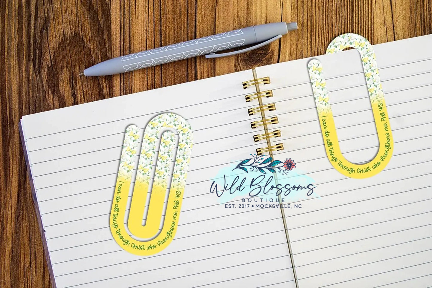 Colorful Floral Scripture Paper Clip Bookmarks - 20 Designs to Choose From