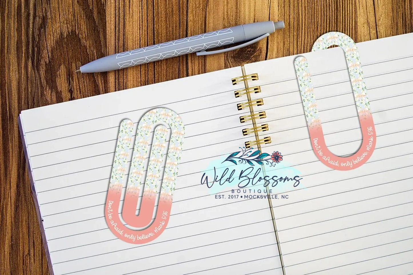 Colorful Floral Scripture Paper Clip Bookmarks - 20 Designs to Choose From