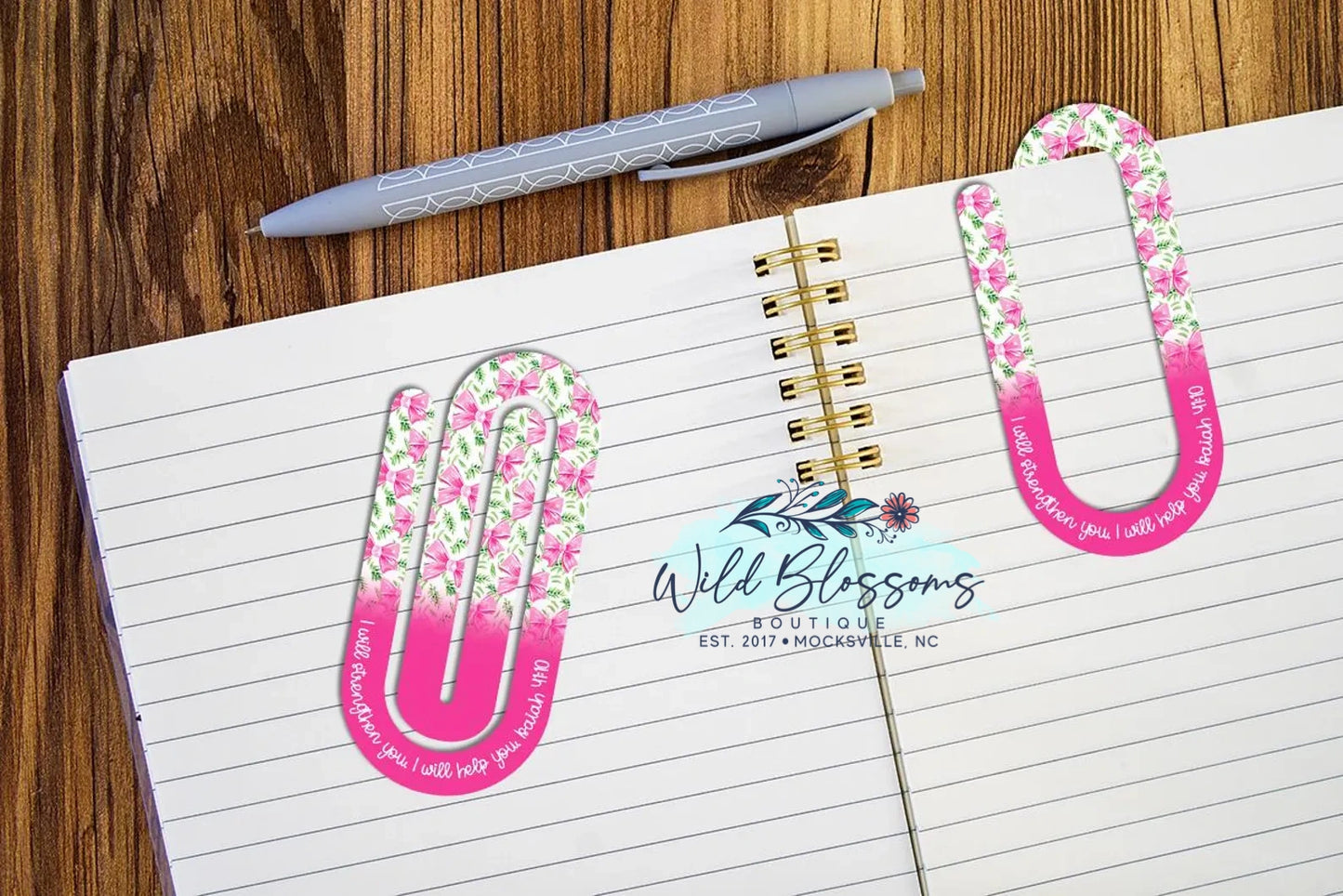 Colorful Floral Scripture Paper Clip Bookmarks - 20 Designs to Choose From