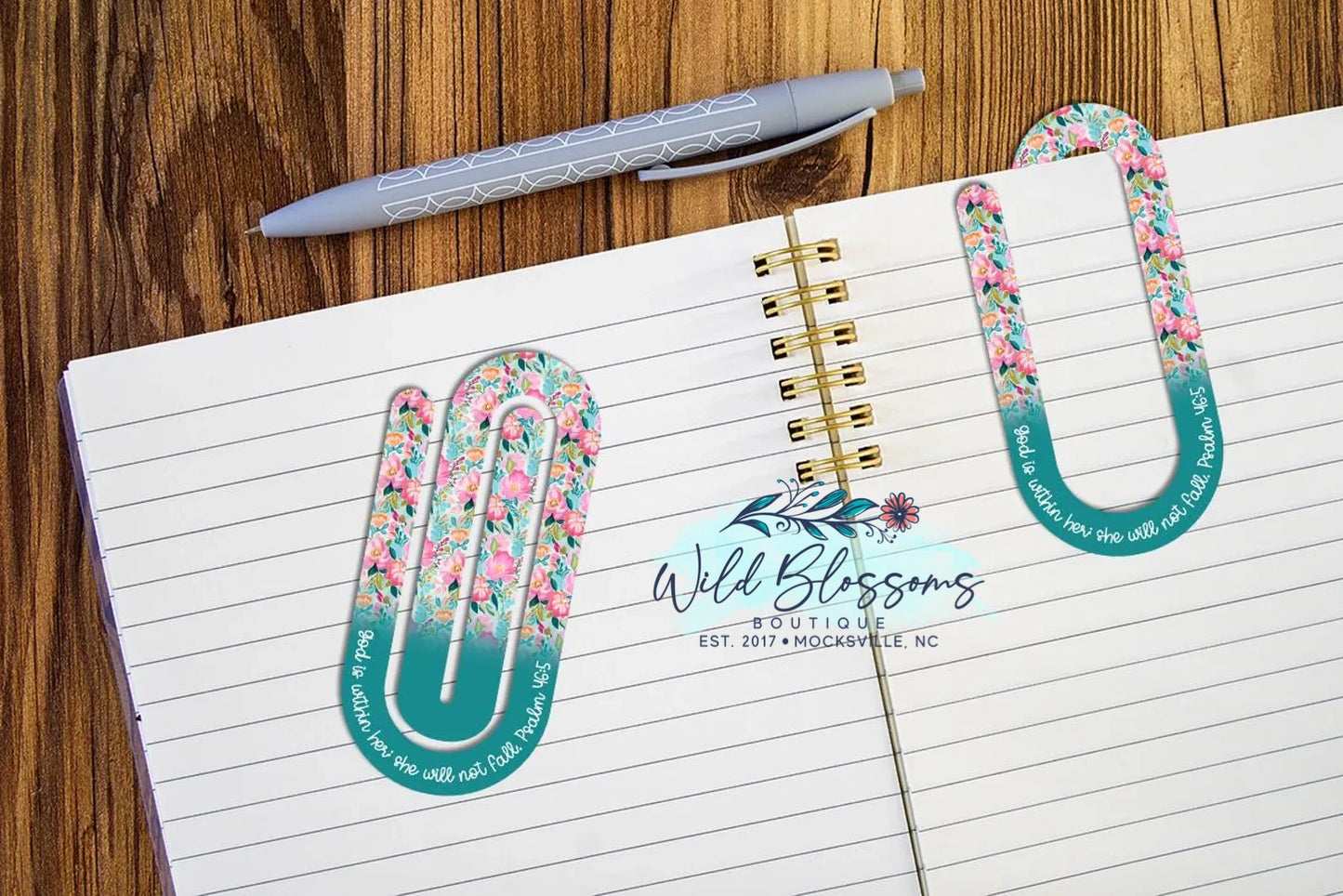 Colorful Floral Scripture Paper Clip Bookmarks - 20 Designs to Choose From