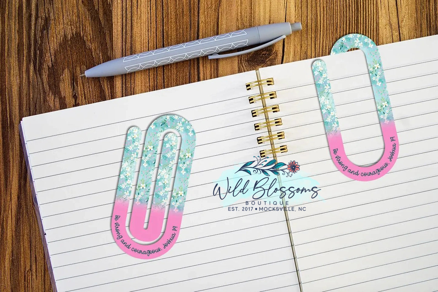 Colorful Floral Scripture Paper Clip Bookmarks - 20 Designs to Choose From