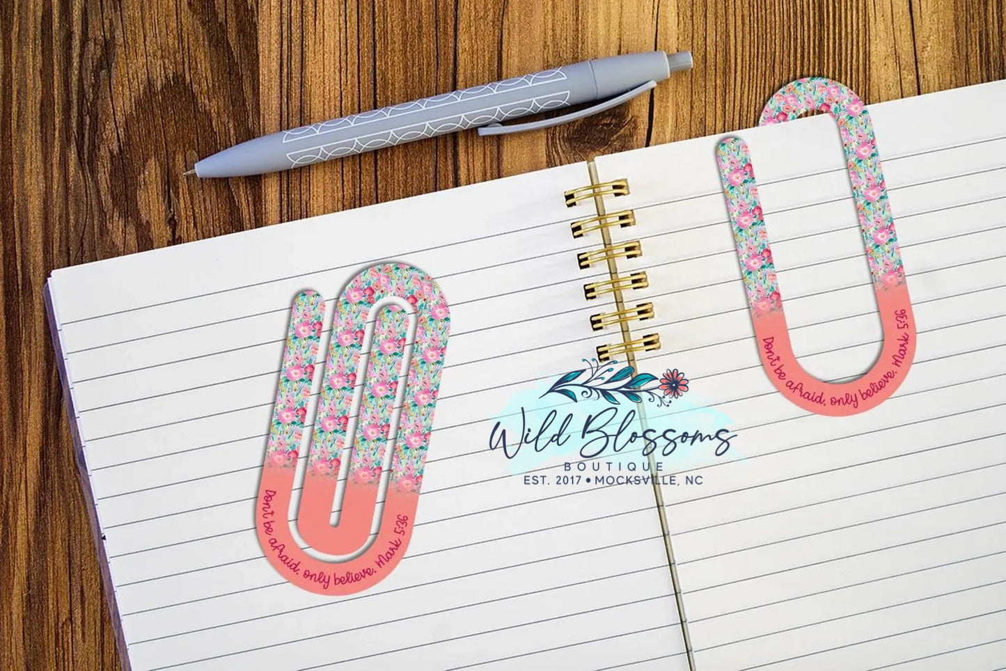 Colorful Floral Scripture Paper Clip Bookmarks - 20 Designs to Choose From