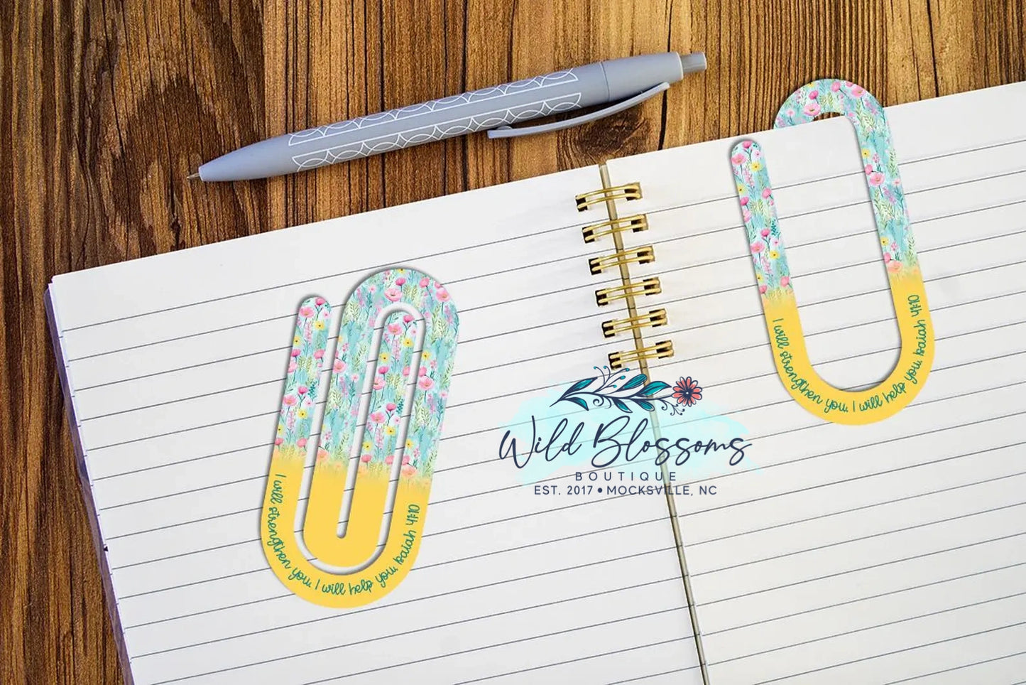Colorful Floral Scripture Paper Clip Bookmarks - 20 Designs to Choose From