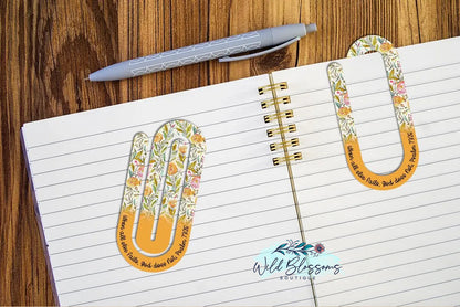 Colorful Floral Scripture Paper Clip Bookmarks - 20 Designs to Choose From