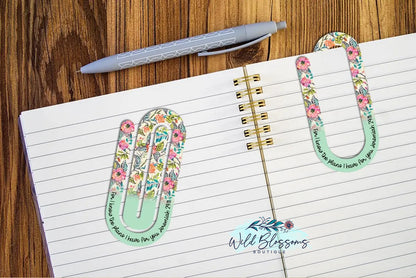 Colorful Floral Scripture Paper Clip Bookmarks - 20 Designs to Choose From