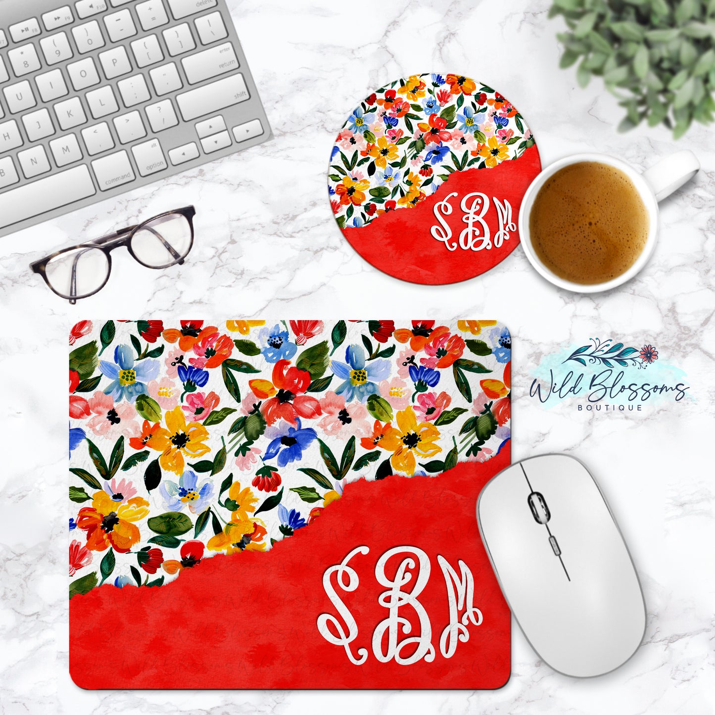Coral Bloom Personalized Phone Stand