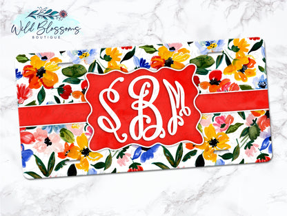 Coral Bloom Personalized License Plate