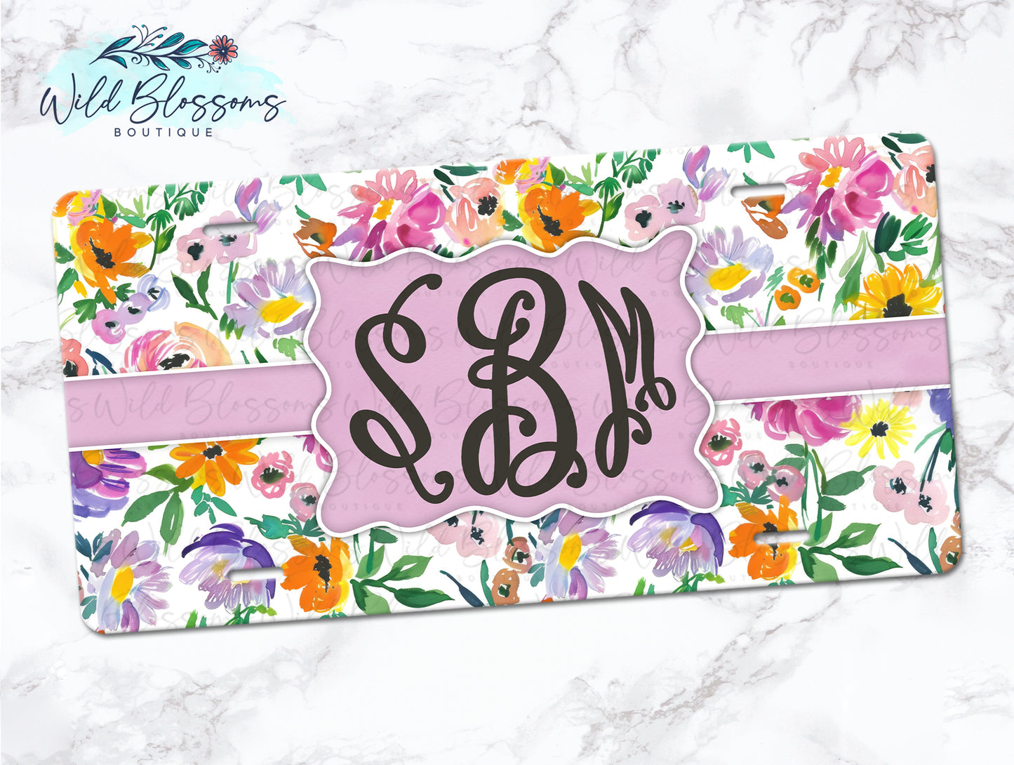 Cottage Bloom Personalized License Plate