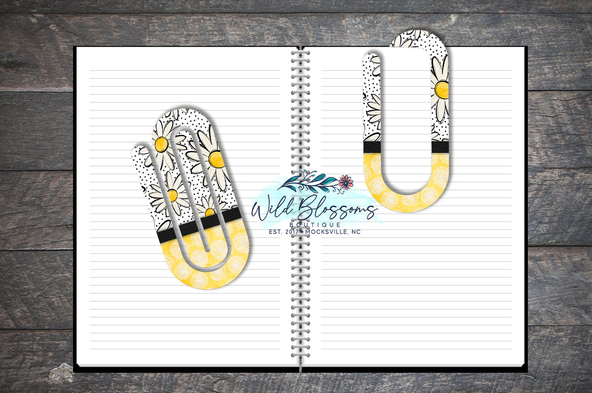 Daisy Polka Dot Paper Clip Bookmark