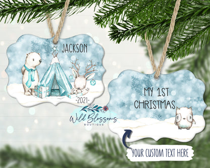 Polar Bear and Teepee Ornament