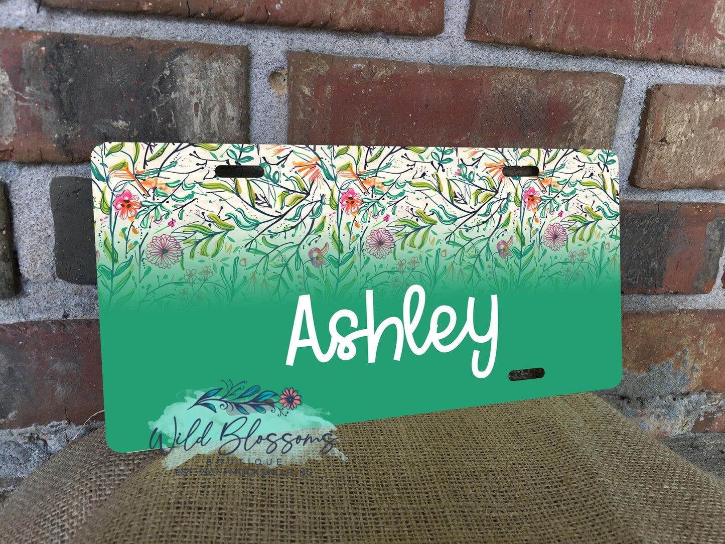Colorful Wildflower Personalized License Plate - 5 Designs to Choose From