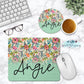 Colorful Wildflower Personalized Mouse Pad And Coaster Desk Set - 5 Designs To Choose From