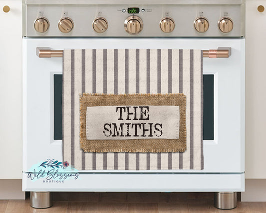 Farmhouse Grain Sack Ticking Kitchen Towel