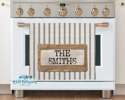 Farmhouse Grain Sack Ticking Kitchen Towel