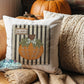 Felt Pumpkin Ticking Fabric Fall Personalized Pillow Cover