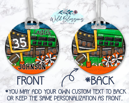 Personalized Team Spirit Football Bag Tag