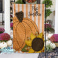 Faux Fabric Stitched Pumpkin and Sunflower Fall Personalized Garden Flag