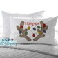 Faux Stitched Reindeer Antler With Christmas Lights Personalized Pillowcase