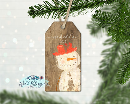 Wooden Christmas Characters Gift Tag Personalized Ornaments