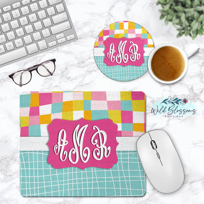 Groovy Summer Pink and Mint Personalized Phone Stand
