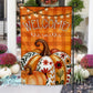 Gingham Floral Pumpkin Fall Personalized Garden Flag