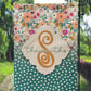 Green Floral Polka Dot Spring Personalized Garden Flag