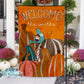 Grunge Pumpkins and Bird Fall Personalized Garden Flag