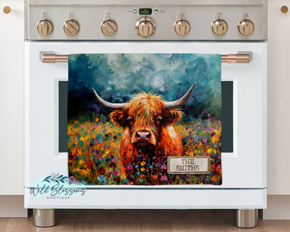 Highland Cow Menu Dry Erase Board