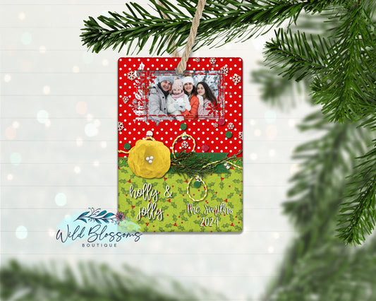Holly And Jolly Personalized Photo Ornament